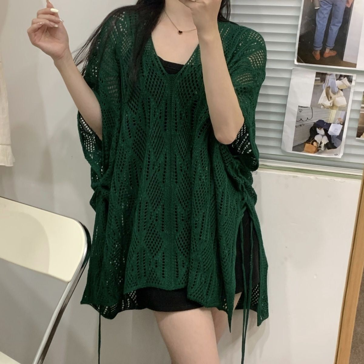 Hollow-Out Knit Sweater