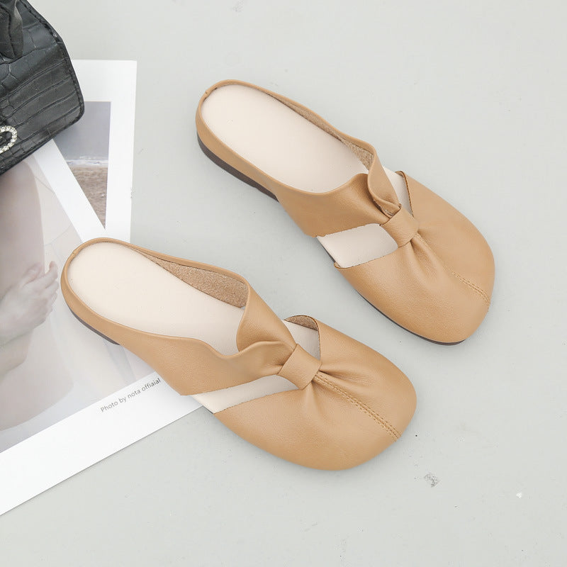 Flat-Soled Lazy Casual Closed-Toe Half Slippers