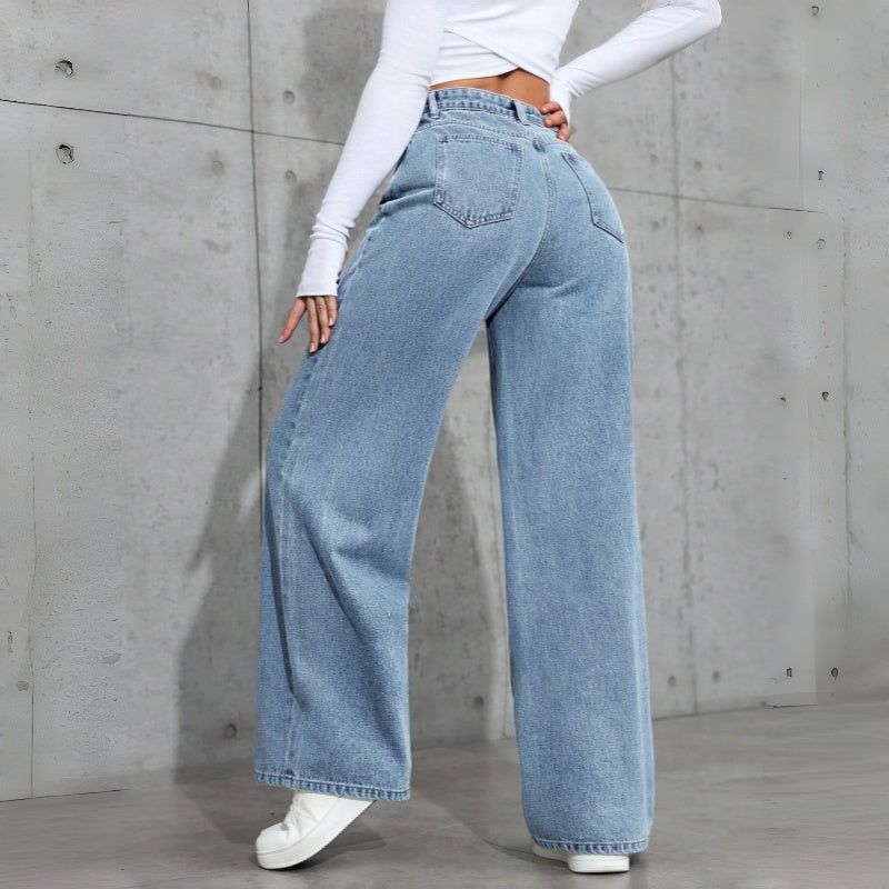 Rhinestone Straight Jeans