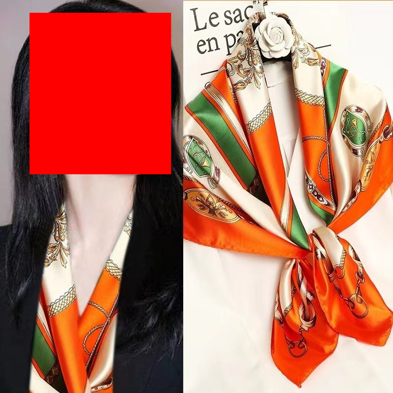 Floral Satin Square Scarf
