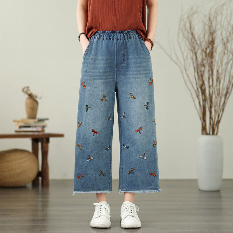 Butterfly Embroidered Jeans