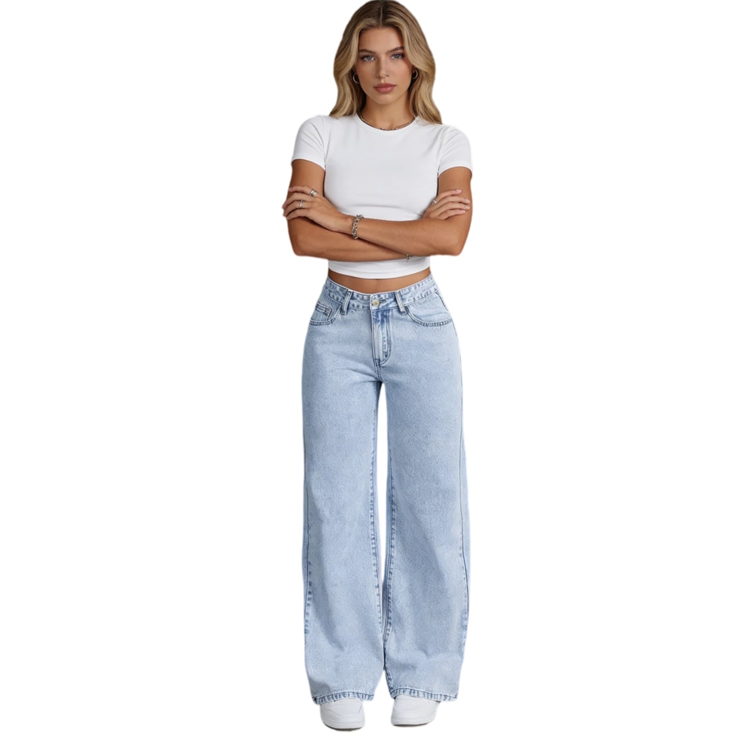 High-Waisted Wide Leg Jeans