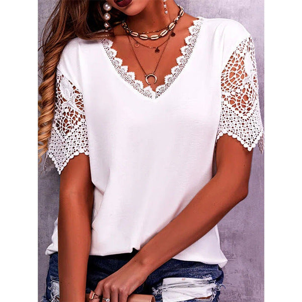 Lace Summer V-Neck Top