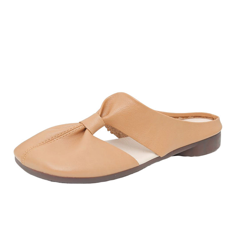 Flat-Soled Lazy Casual Closed-Toe Half Slippers