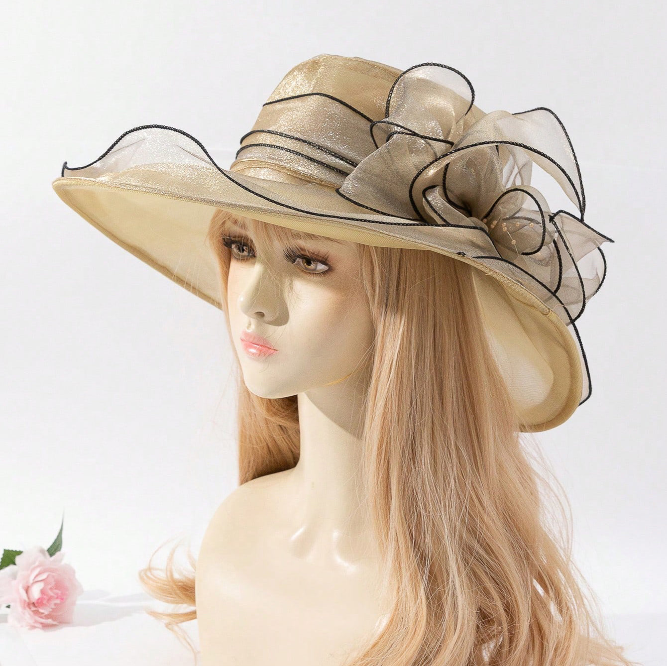 Chiffon Flower Fisherman Hat