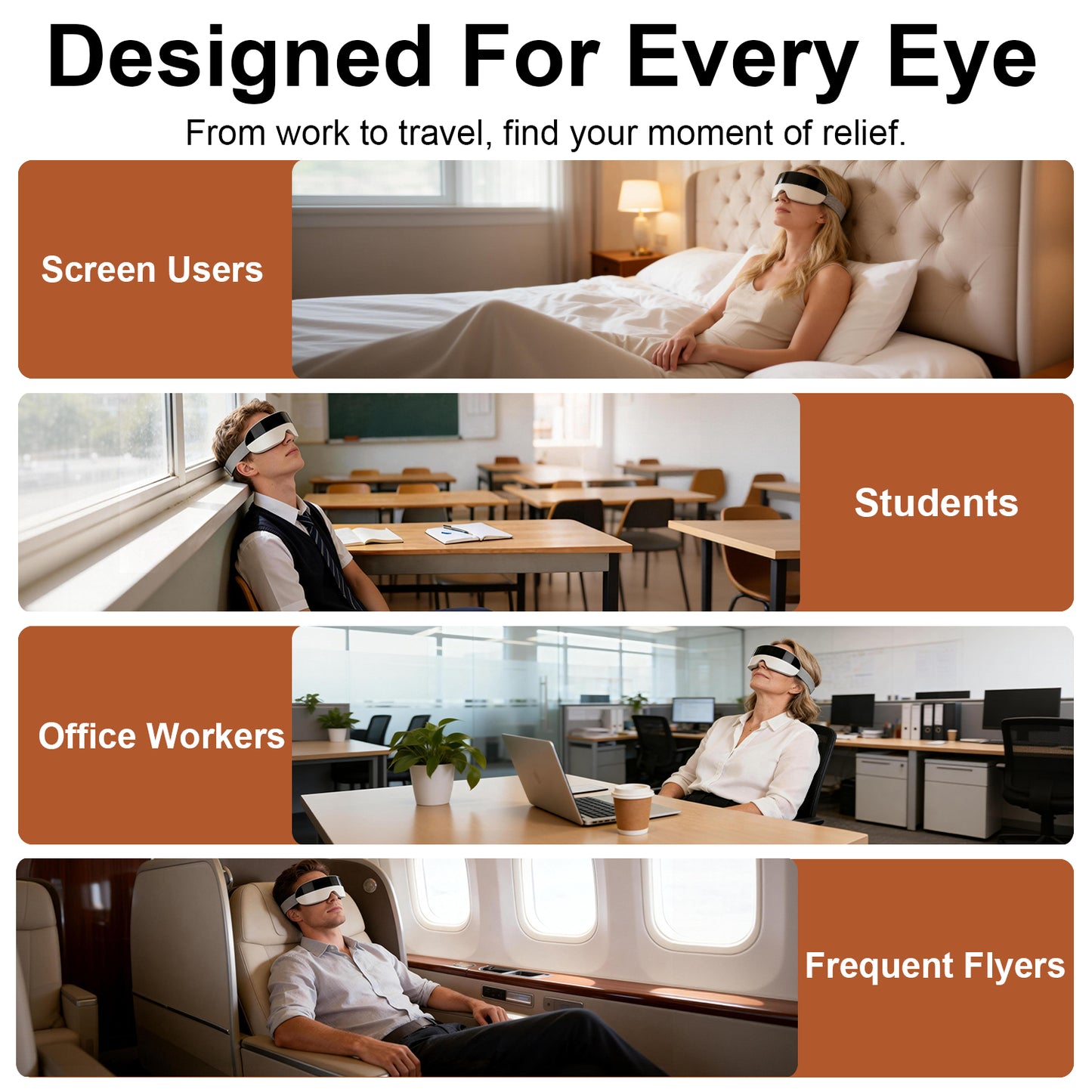 Smart Eye Massager with Heat & Bluetooth Music
