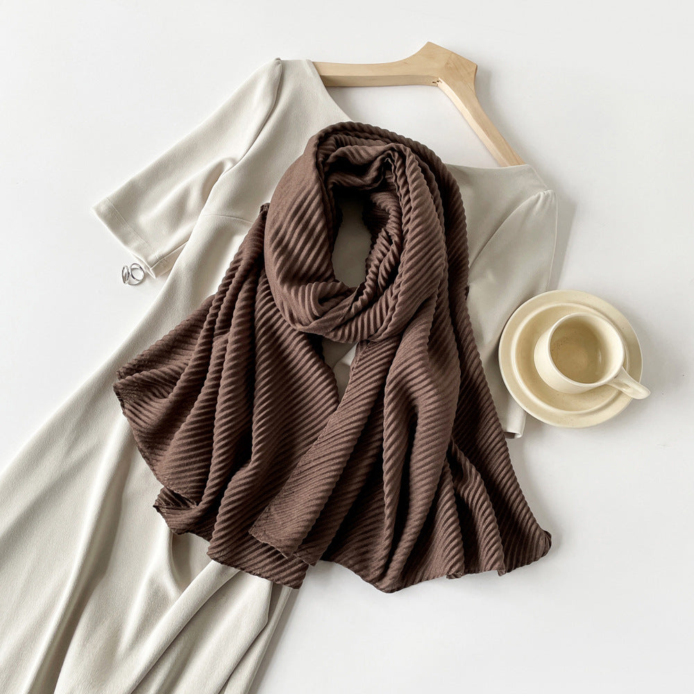Womens Cotton-Linen Blend Scarf