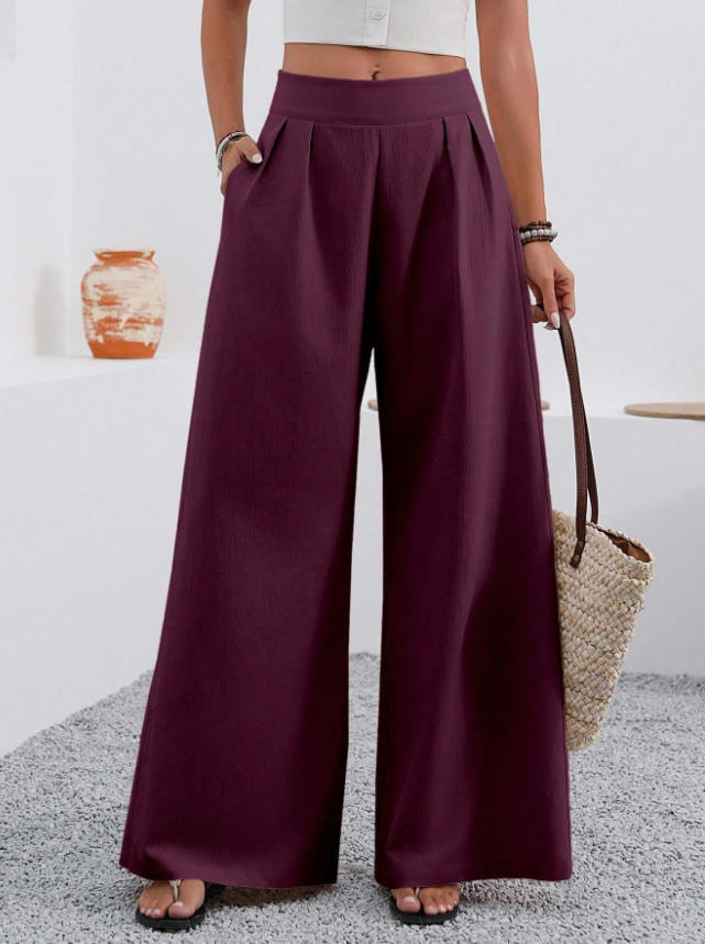 Pocketed Wide-leg Trousers