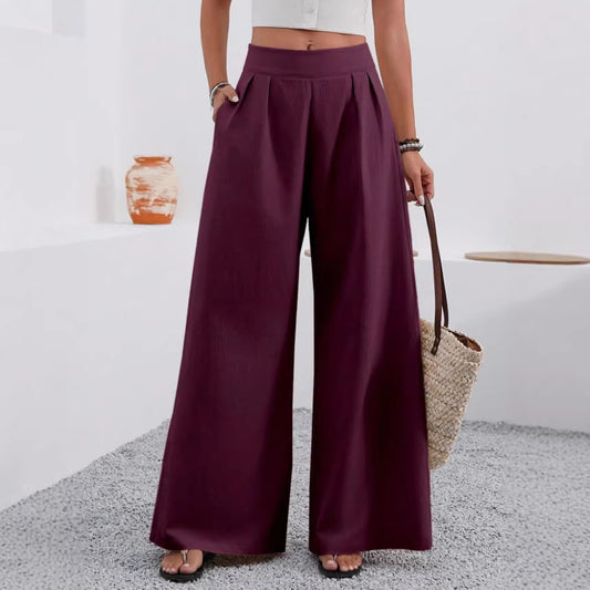 Pocketed Wide-leg Trousers