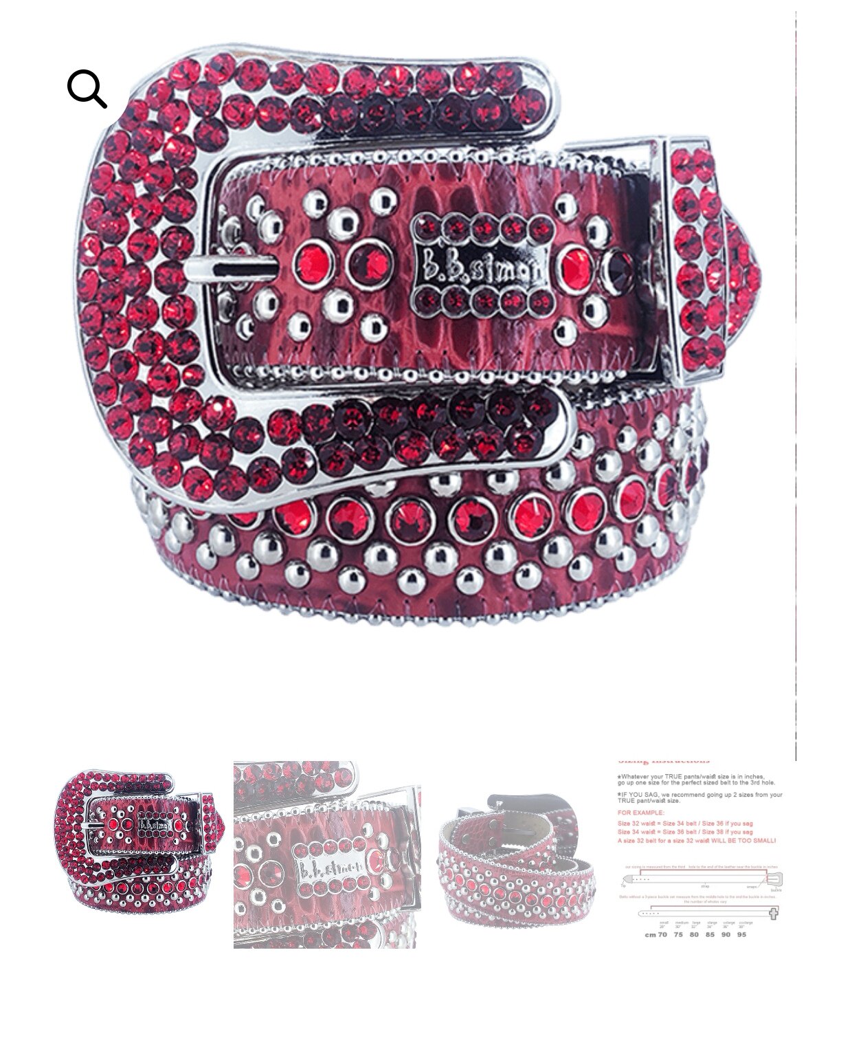 Rhinestone Leather Belt