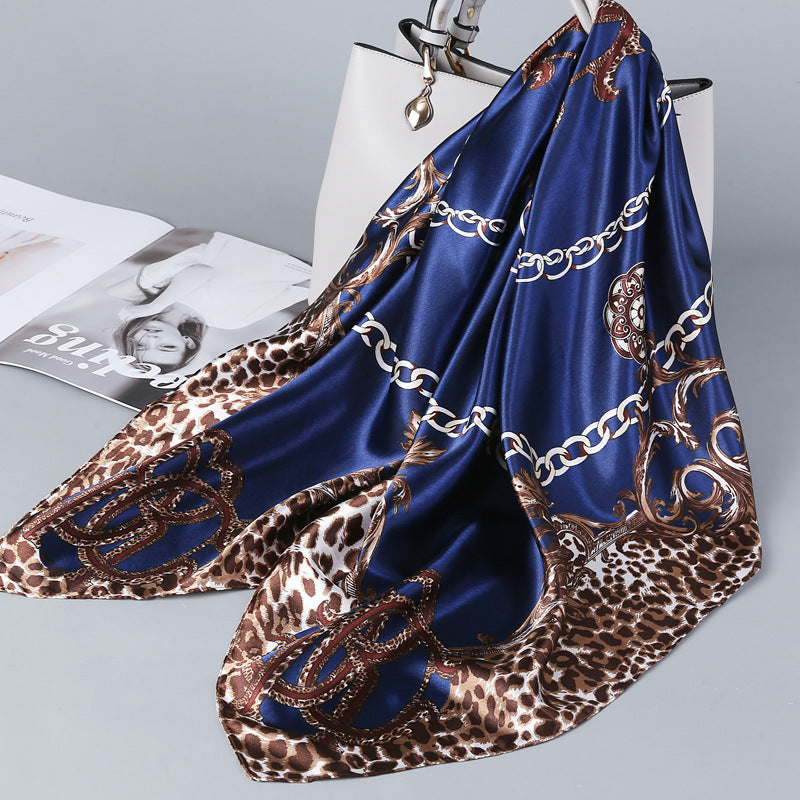 Floral Satin Square Scarf