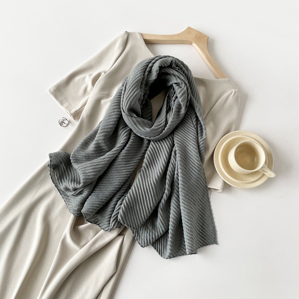 Womens Cotton-Linen Blend Scarf