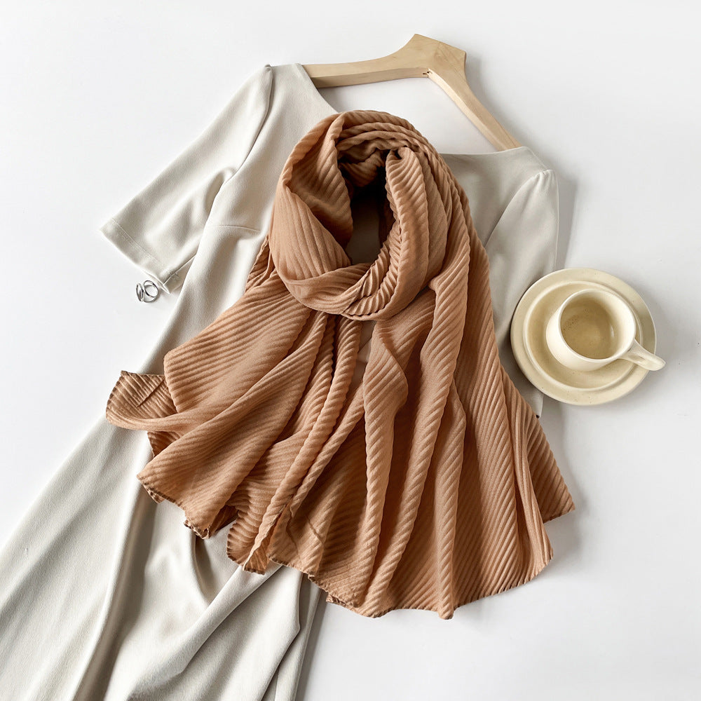 Womens Cotton-Linen Blend Scarf