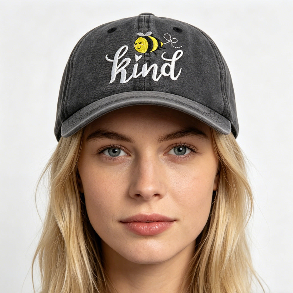 2pcs Bee Kind Embroidered Baseball Cap