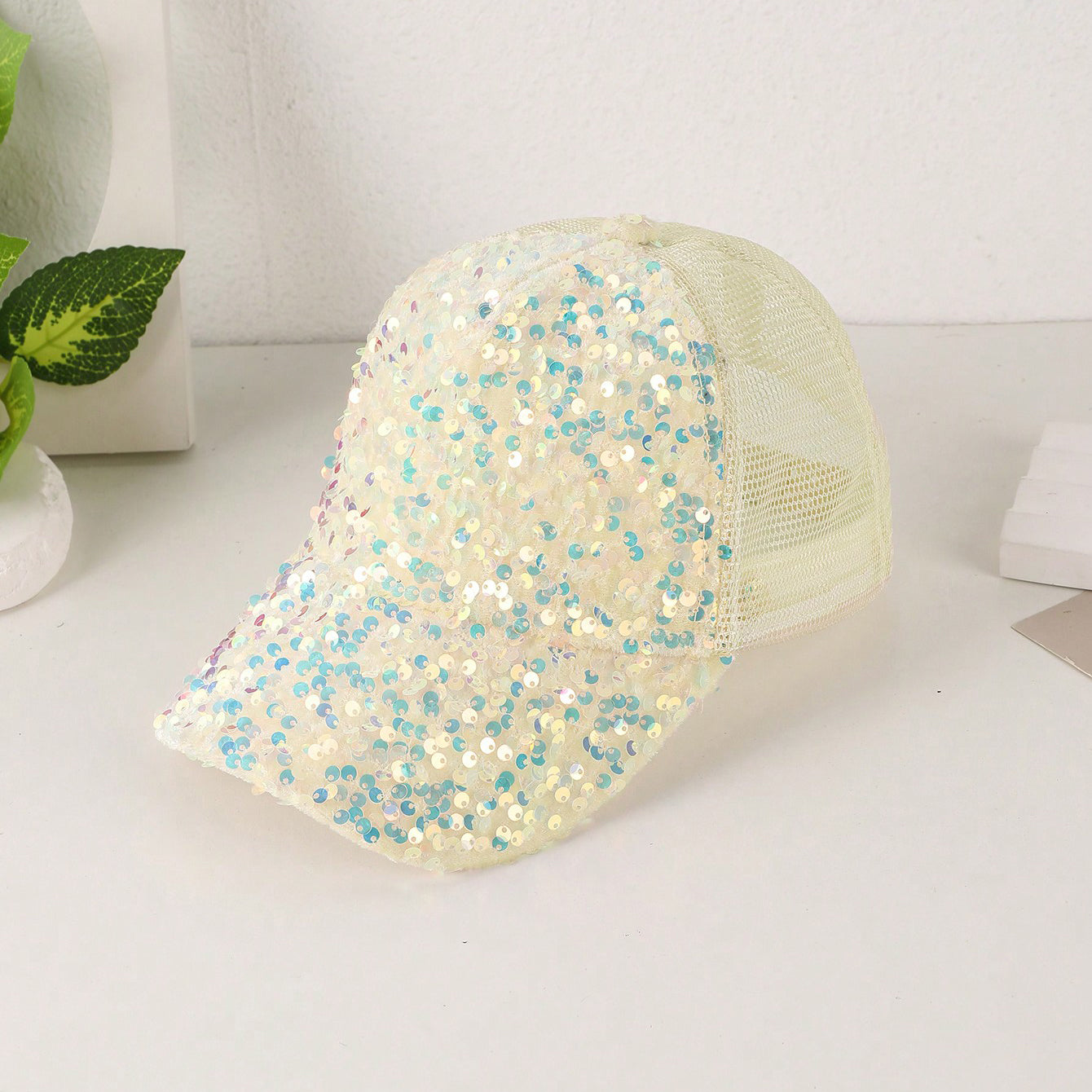 Sequin Mesh Baseball Cap