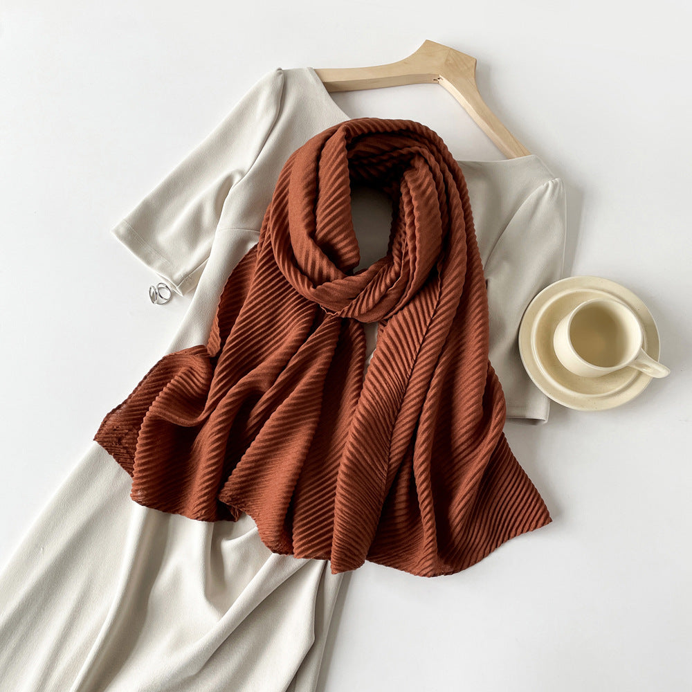 Womens Cotton-Linen Blend Scarf