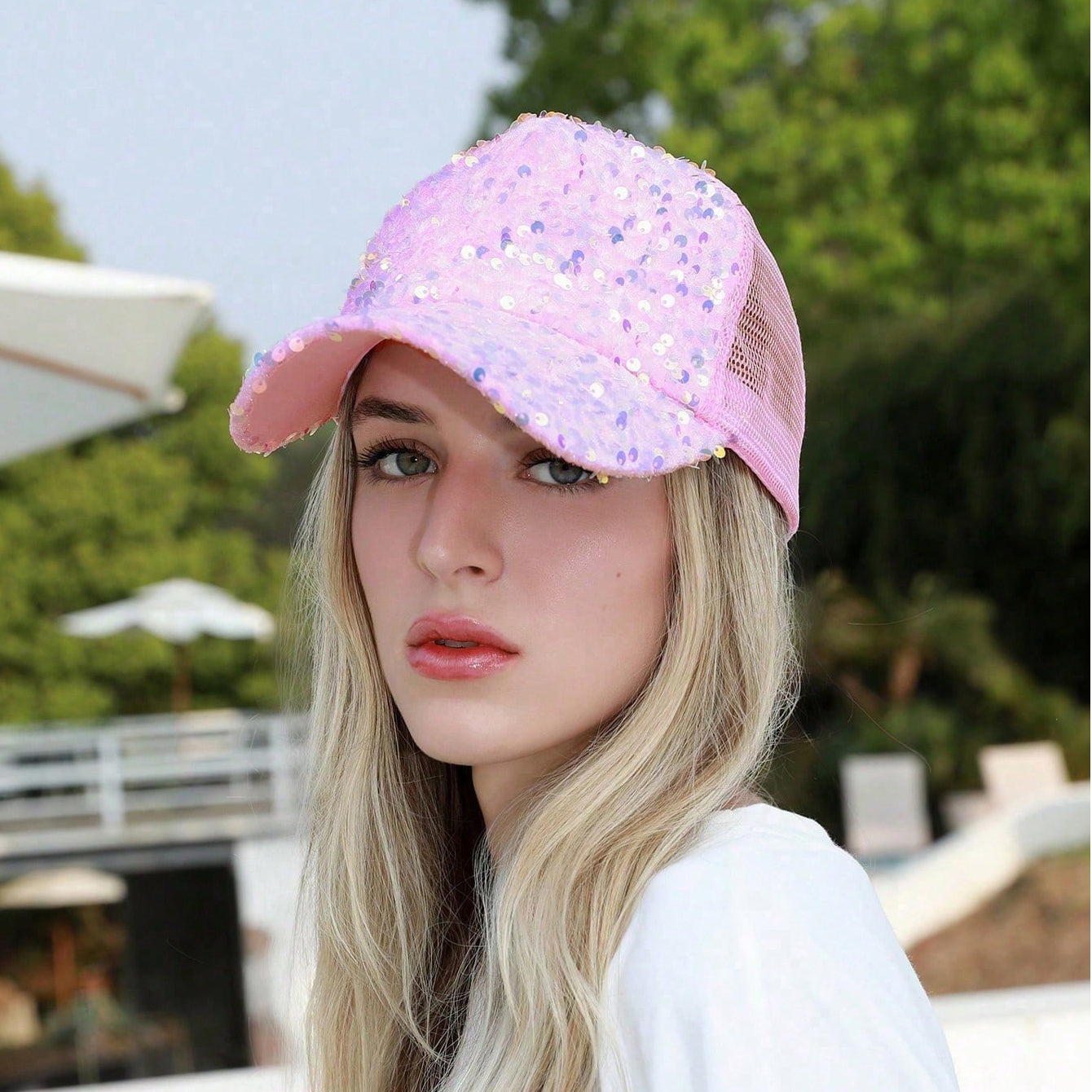 Sequin Mesh Baseball Cap