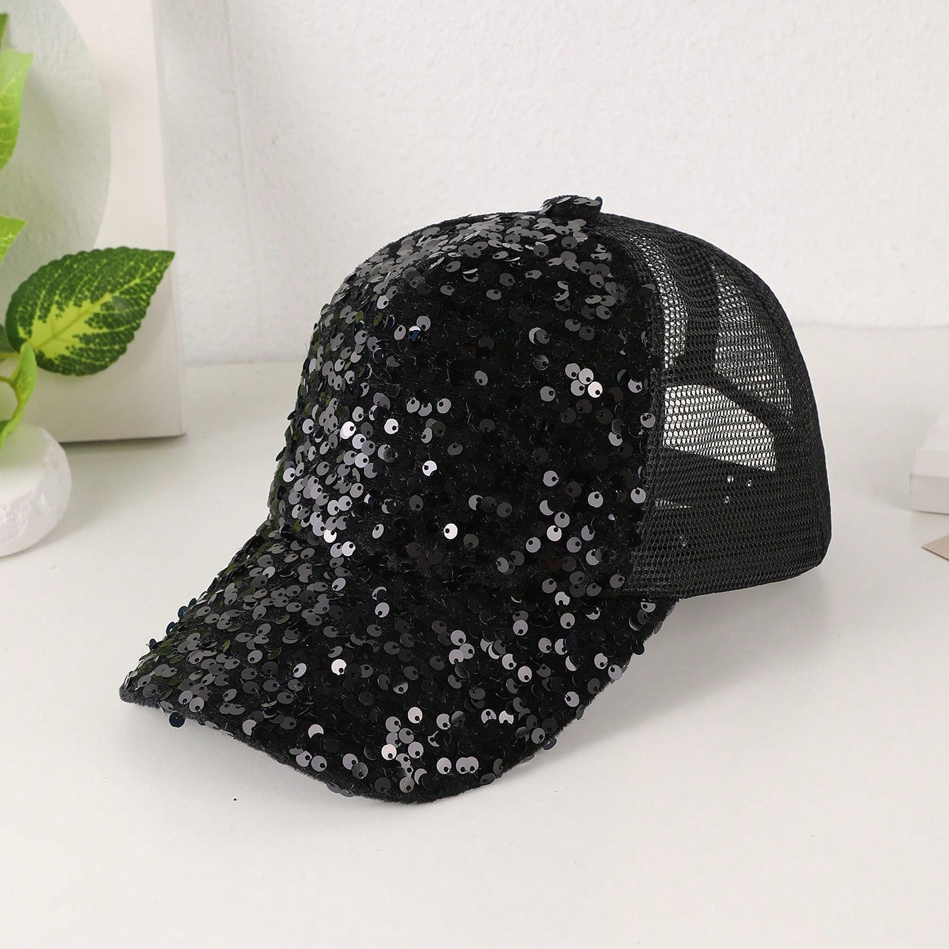 Sequin Mesh Baseball Cap