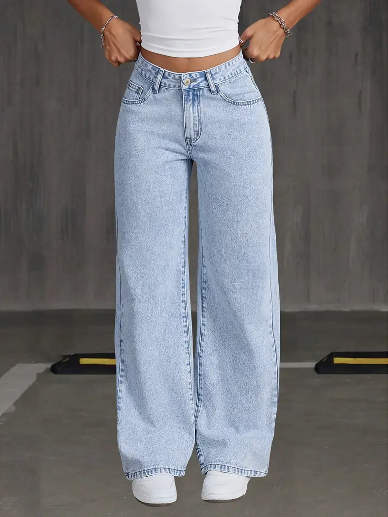 High-Waisted Wide Leg Jeans