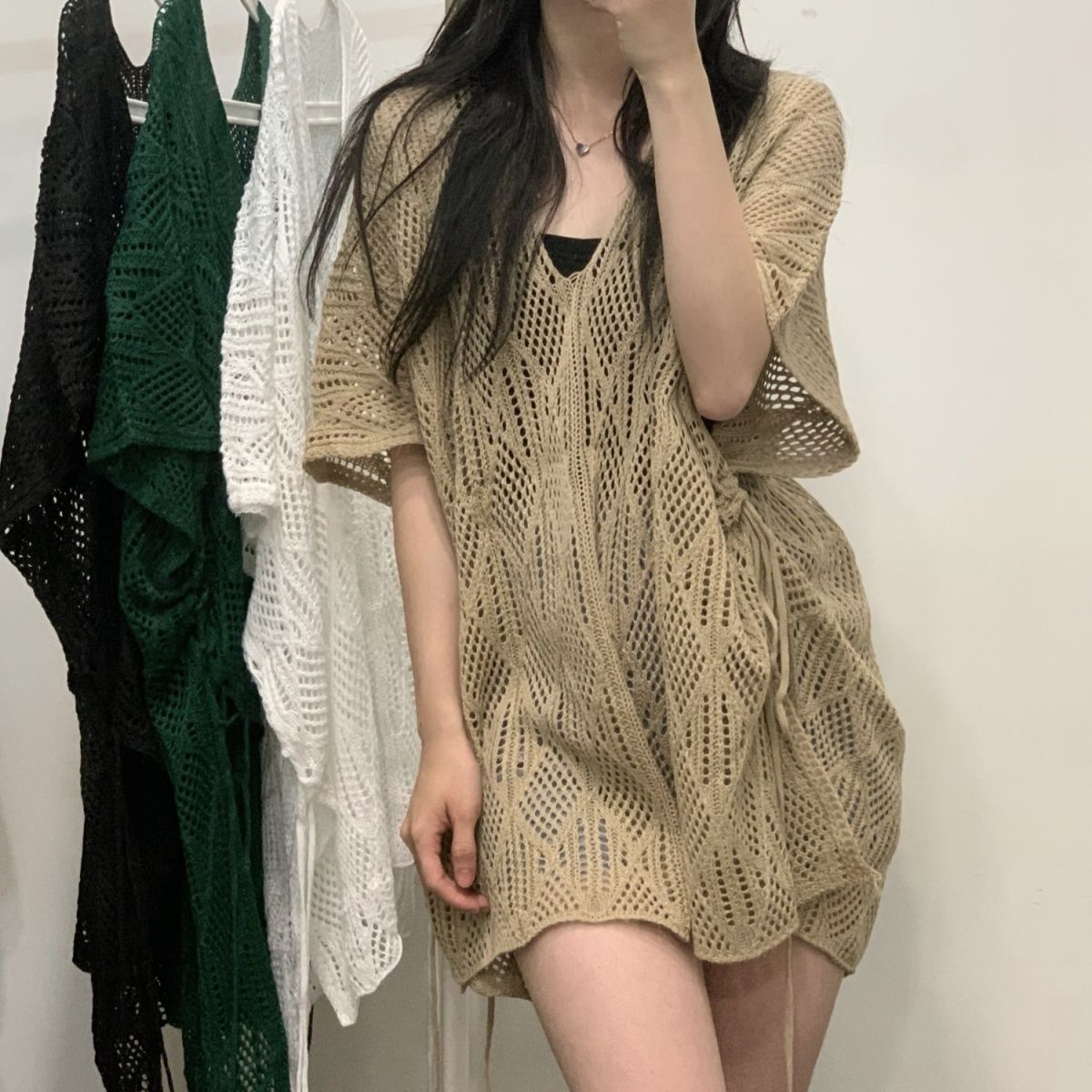 Hollow-Out Knit Sweater