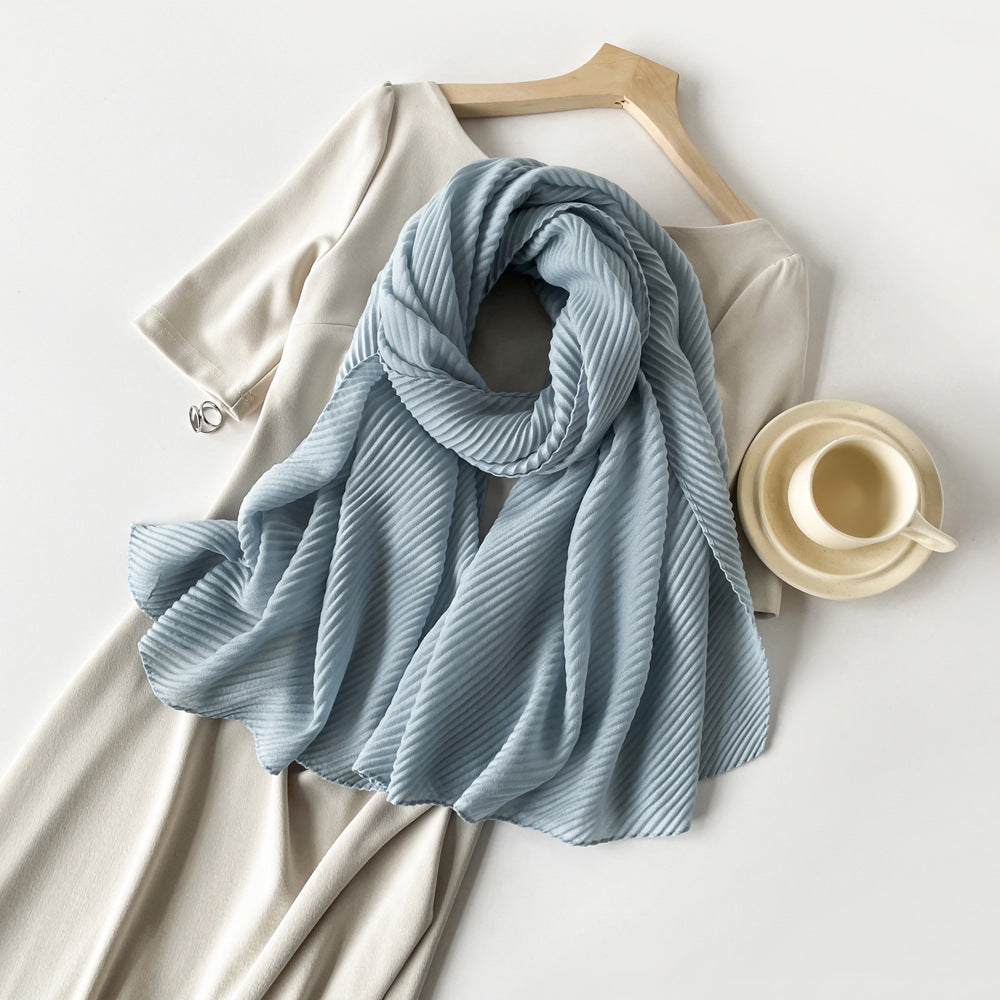 Womens Cotton-Linen Blend Scarf