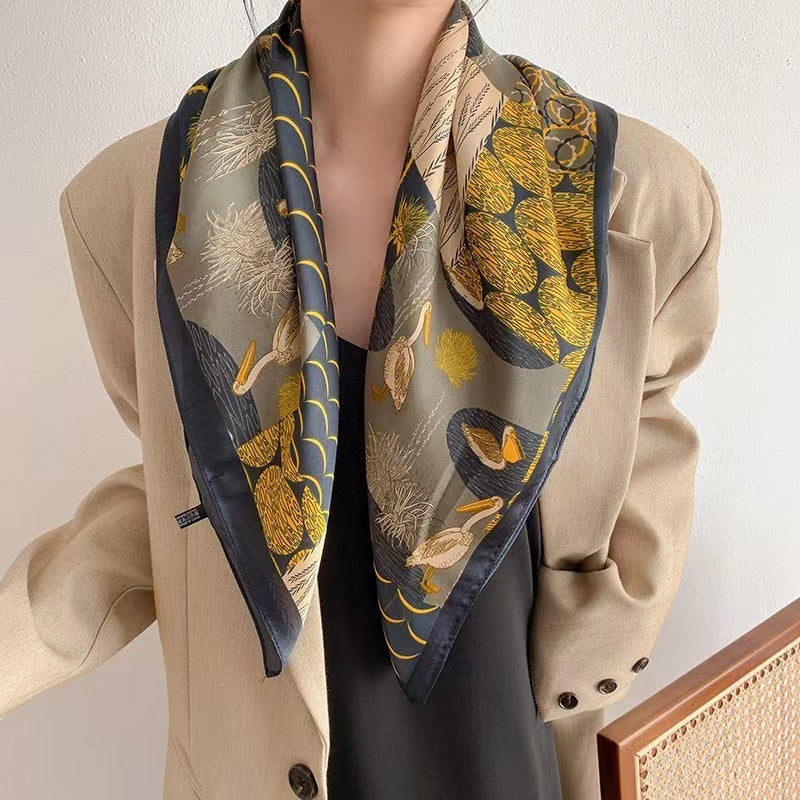 Pattern Square Silk Scarf