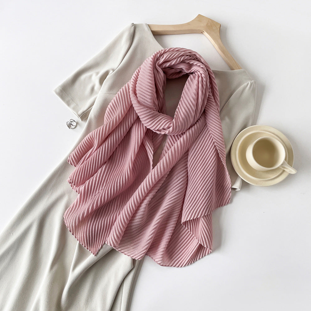 Womens Cotton-Linen Blend Scarf