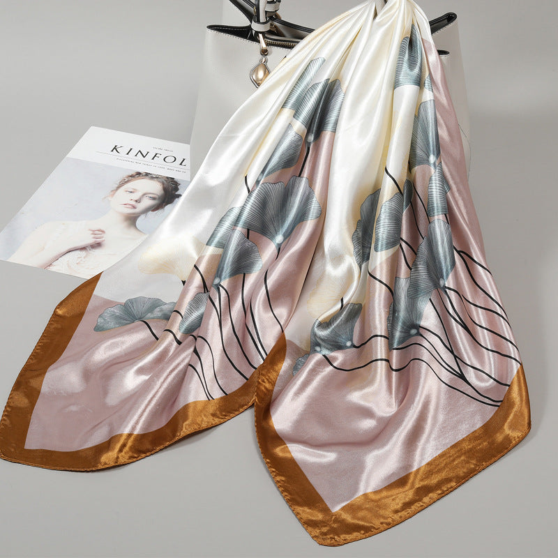 Floral Satin Square Scarf