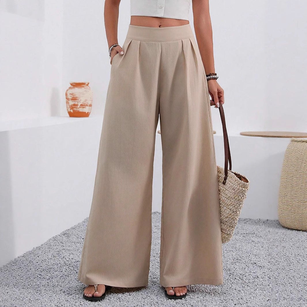 Pocketed Wide-leg Trousers