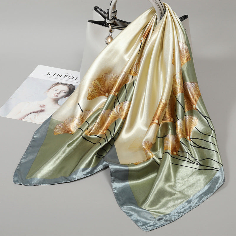 Floral Satin Square Scarf