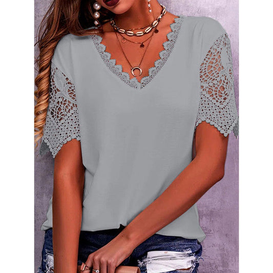 Lace Summer V-Neck Top