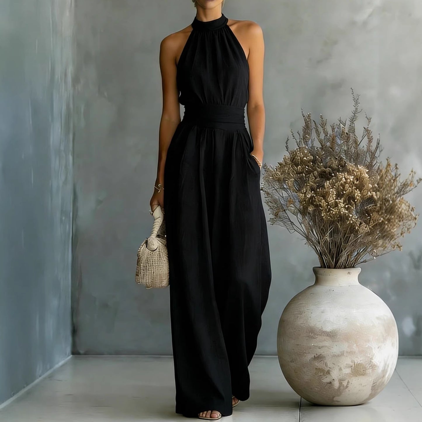 Sleeveless Halter Jumpsuit