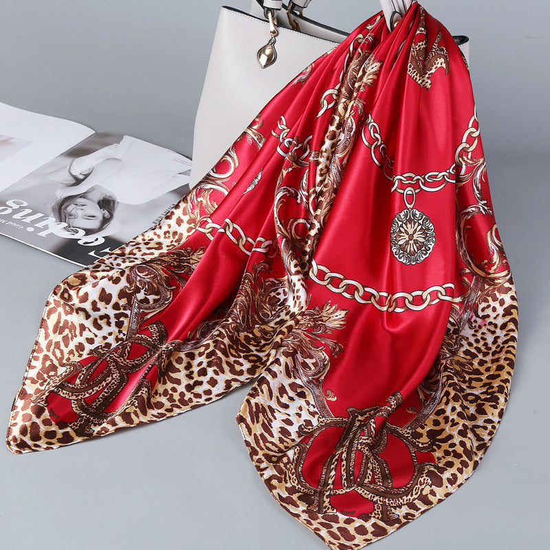 Floral Satin Square Scarf