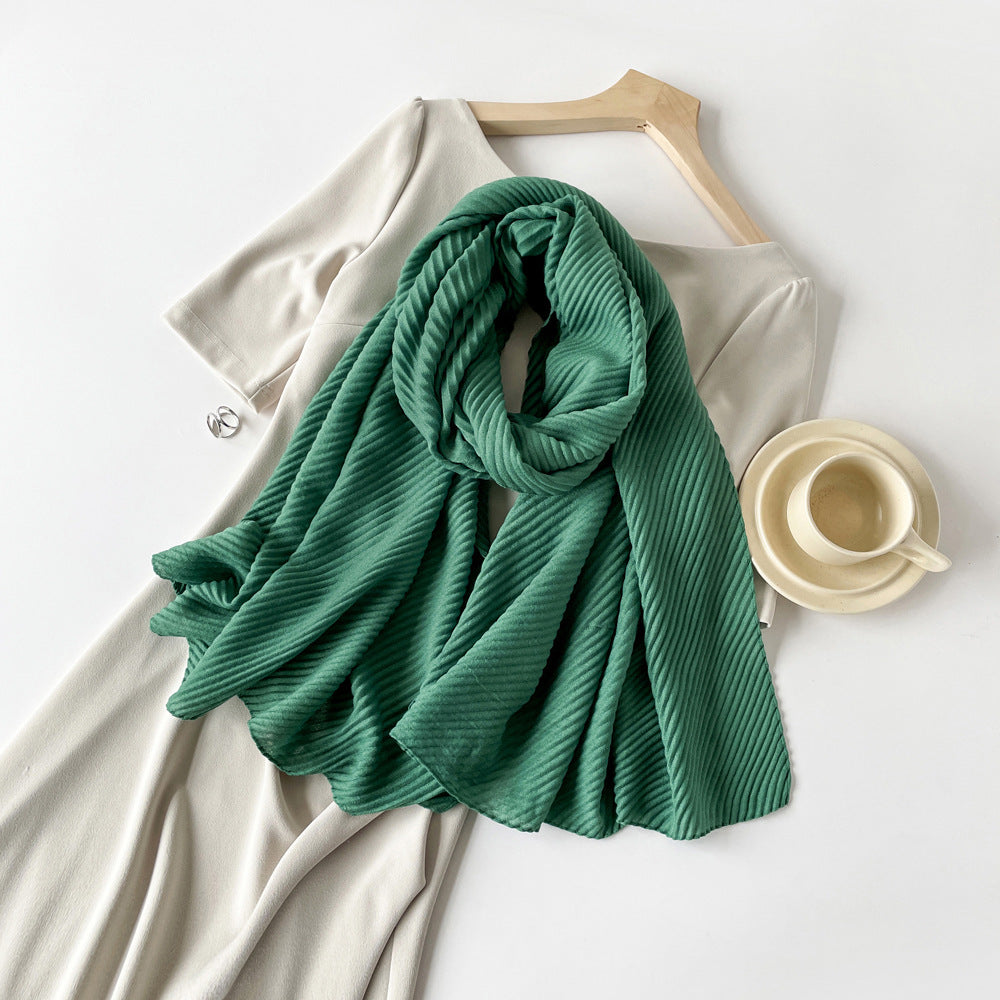 Womens Cotton-Linen Blend Scarf