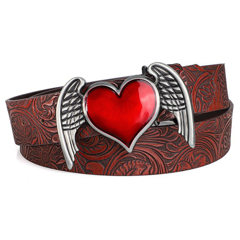 Retro Heart Leather Belt