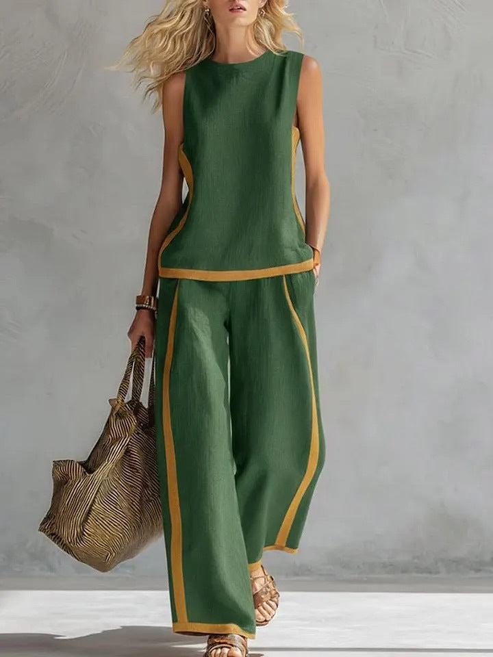 Casual Two-Piece Wide-Leg Set
