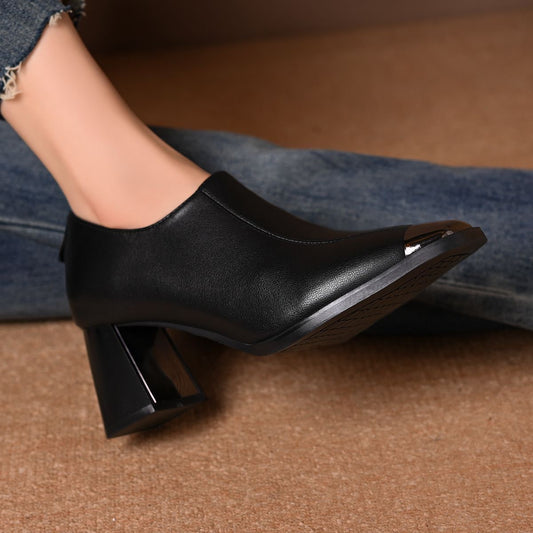 Retro Square Toe Heels