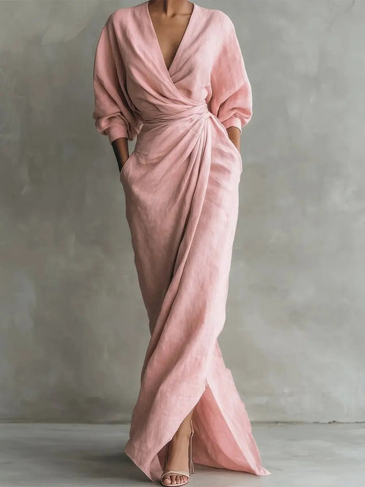 Polyester Slit Long Dress
