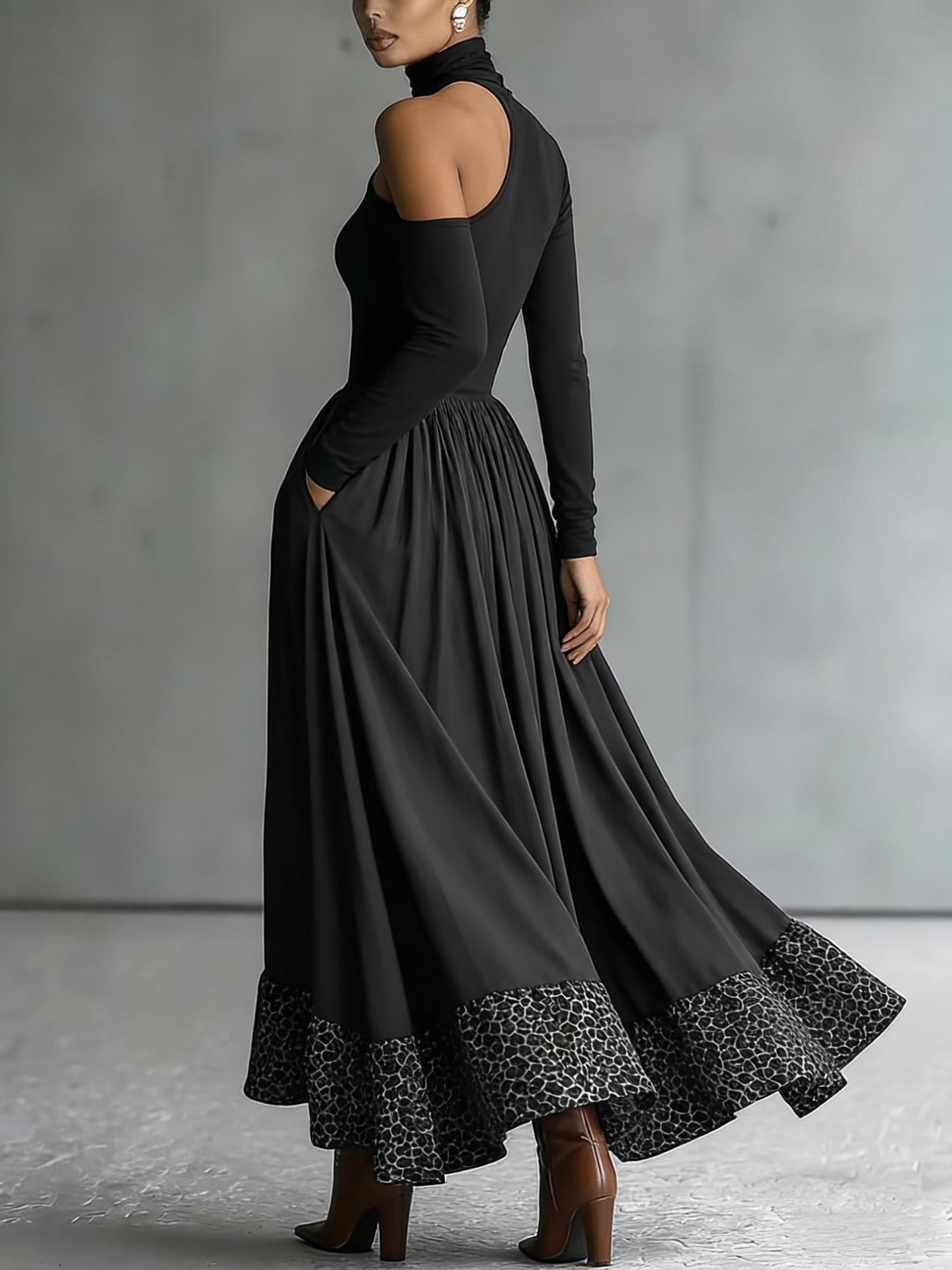 Polyester Drape Long Skirt