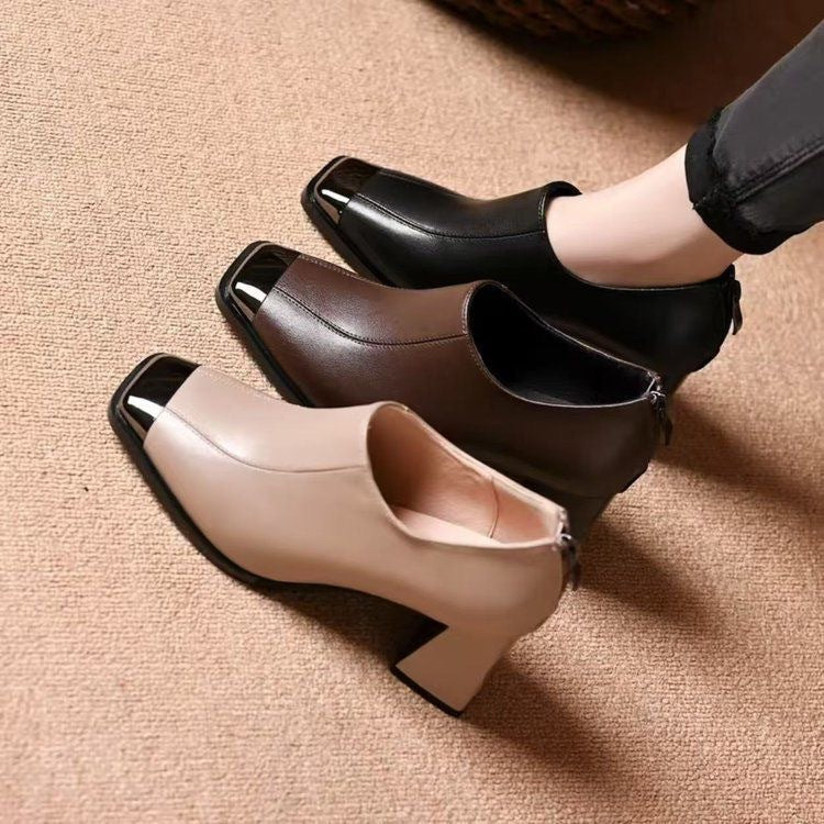 Retro Square Toe Heels