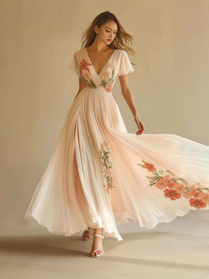Digital Print Long Dress