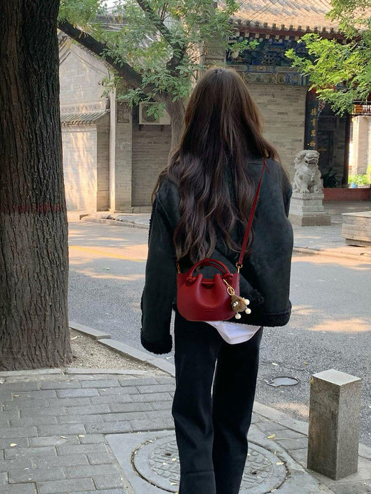 Popular Red Lightweight Bucket Bag