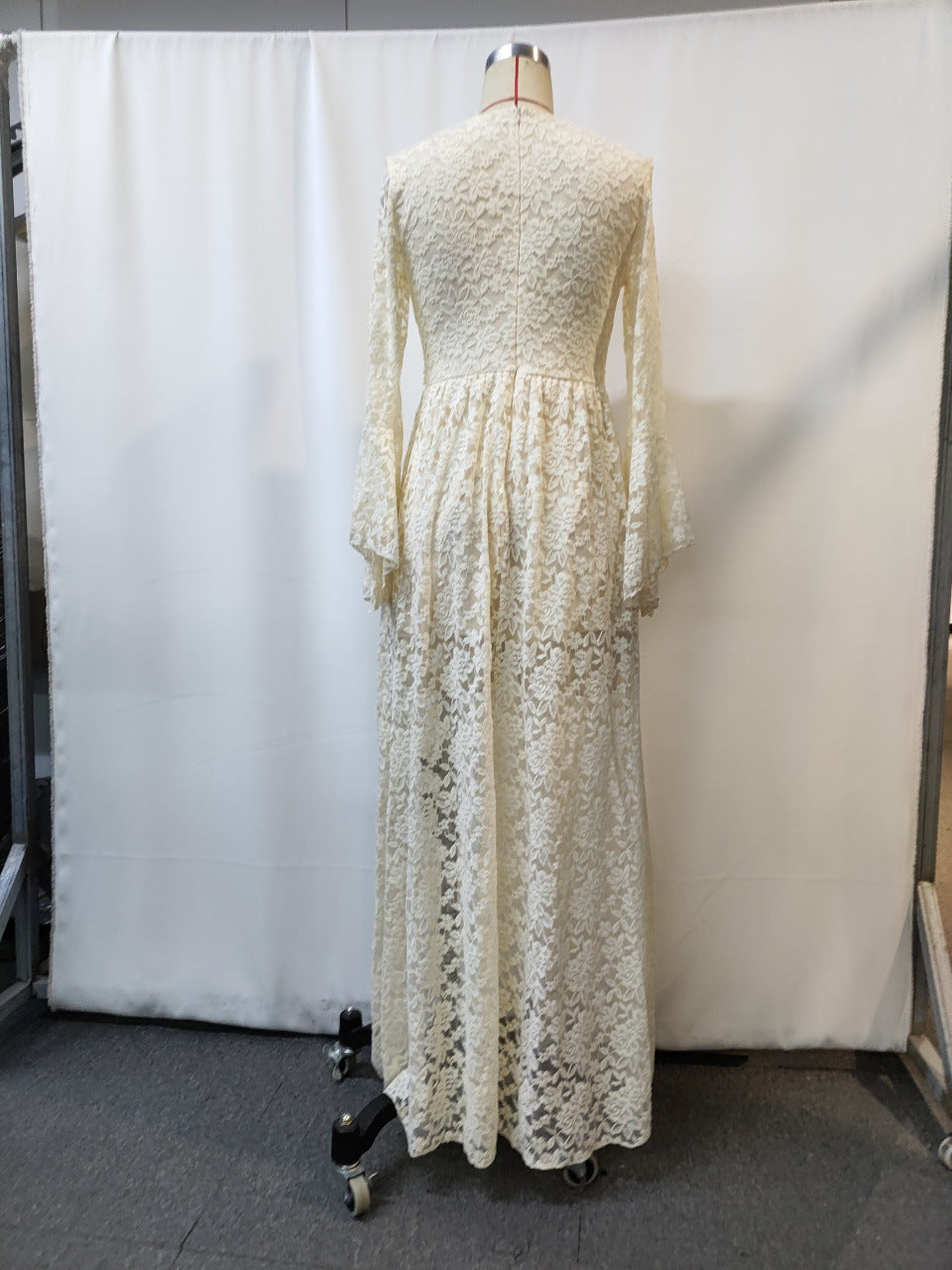 Elegant V-Neck Lace Splicing Dress