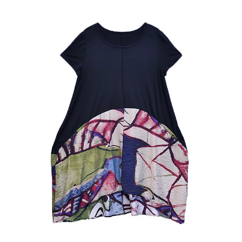 Cotton Short-sleeved Printed  Skirt