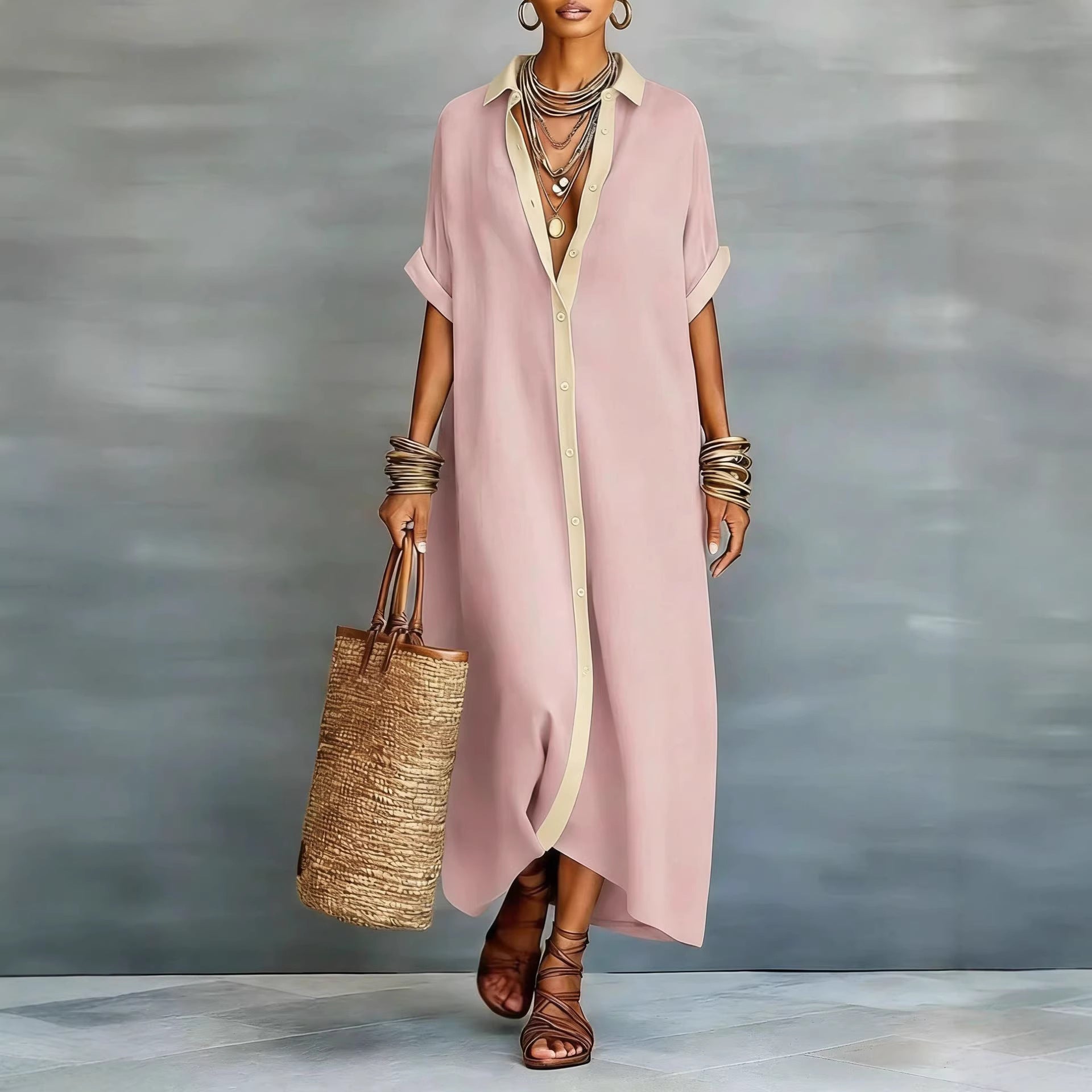 Cotton-Linen Shirt Dress