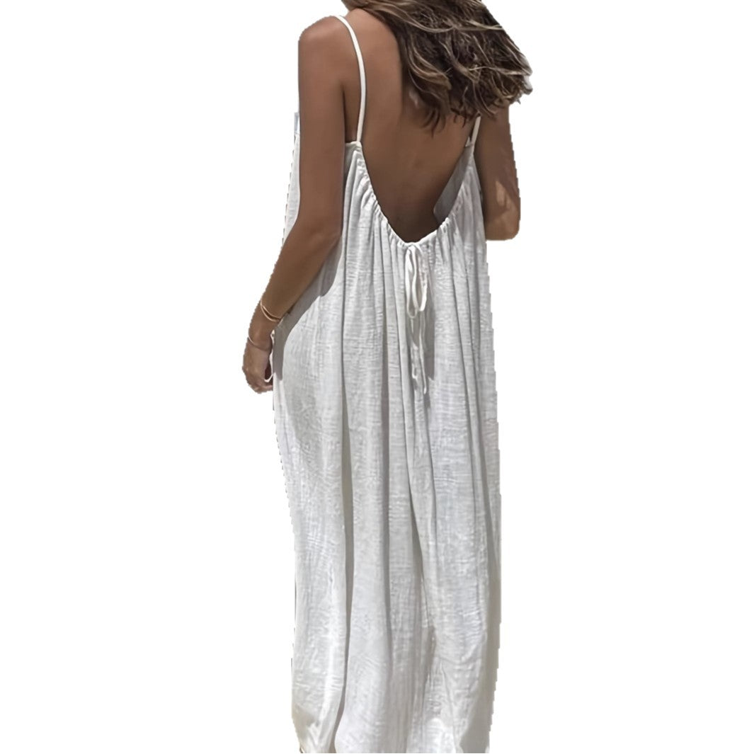 Suspender Backless Home Dress