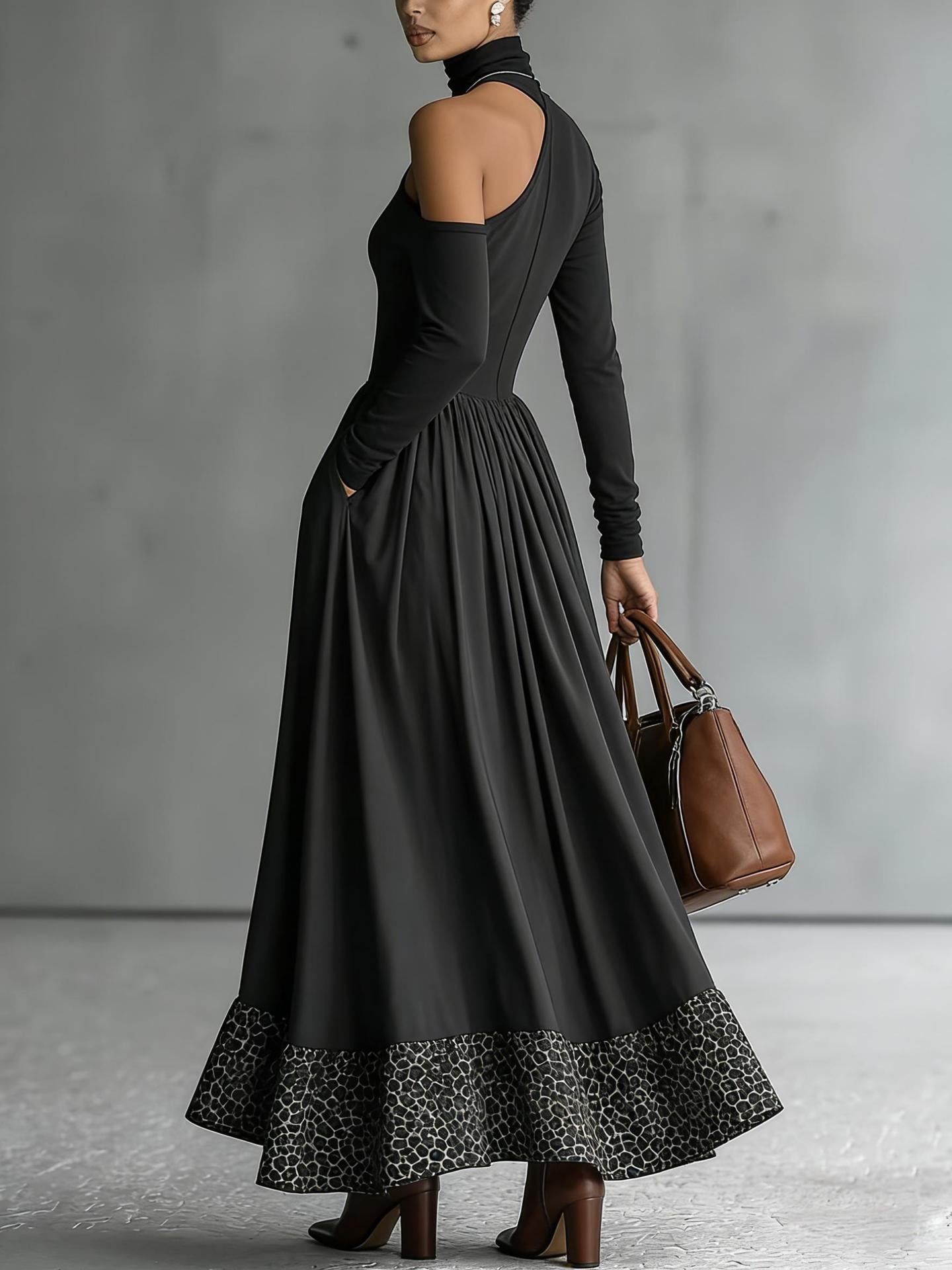 Polyester Drape Long Skirt