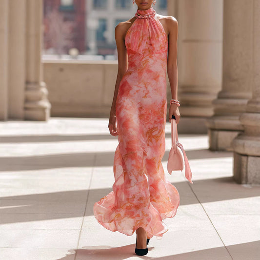 Sleeveless Printed Holiday Dress