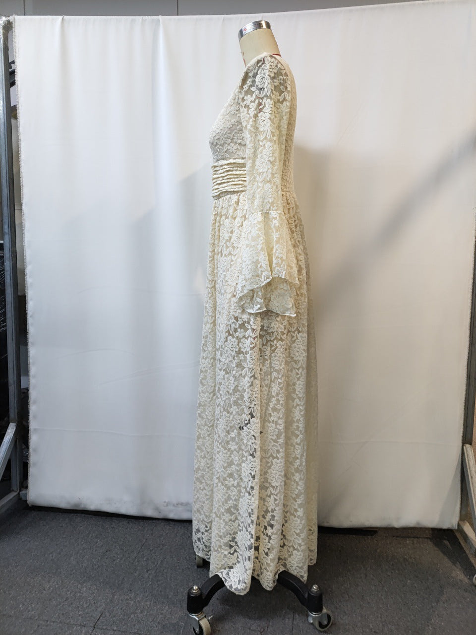 Elegant V-Neck Lace Splicing Dress