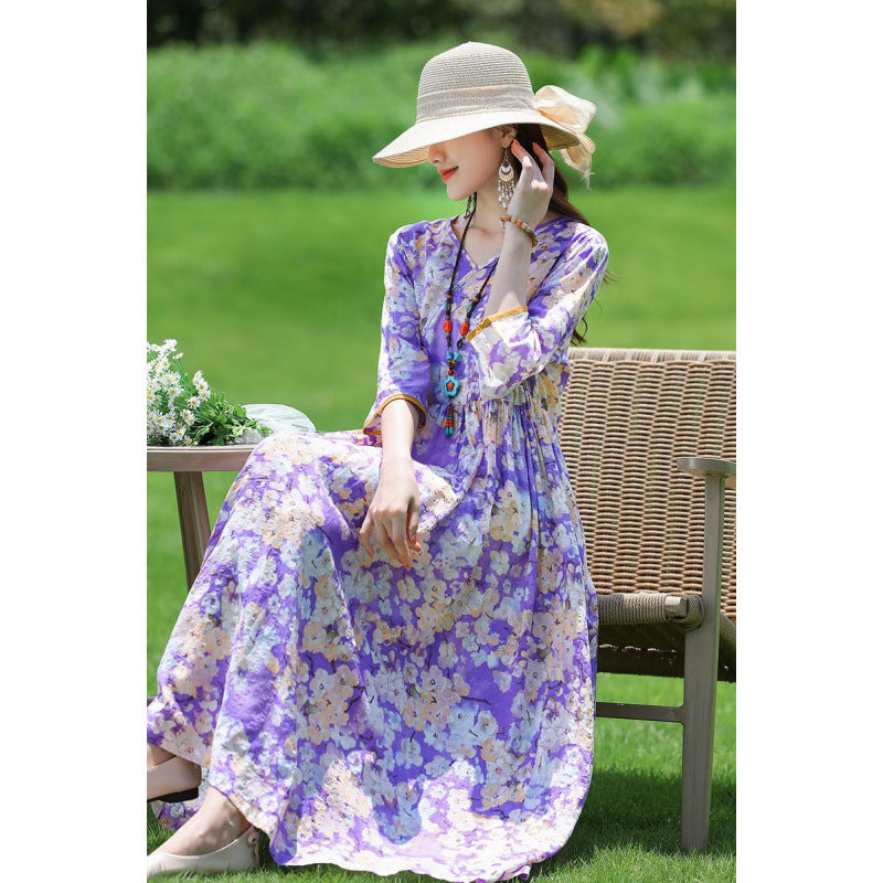 Floral Mid-Length Dress